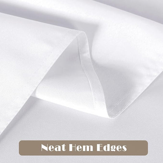 sancua 8 Pack White Tablecloth 60 x 84 Inch, Rectangle Table Cloth for 4ft Tables - Stain and Wrinkle Resistant Washable Polyester Table Cover for Dining Wedding Banquet Party Buffet Restaurant