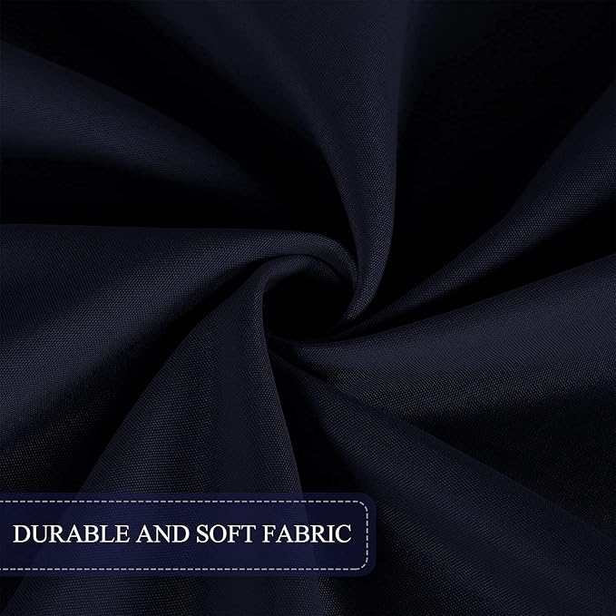 SARAFLORA Outdoor and Indoor Tablecloth -60 inch Round Navy, Wrinkle Free Washable Waterproof Table Cloth with Umbrella Hole and Zipper Round Table Cover for Spring/Summer/Patio/Picnic/BBQS/Party