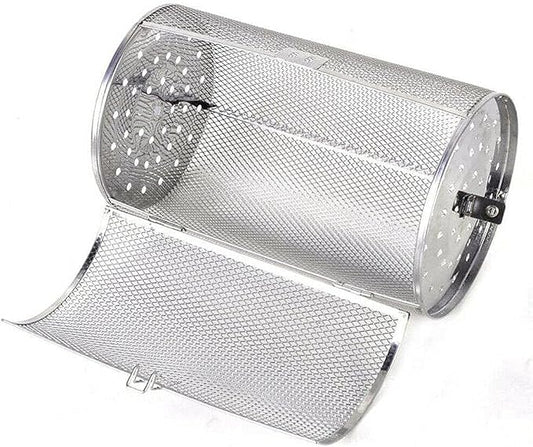 12x23cm Stainless Steel Rotisserie Grill Roaster Drum Dried Baking Coffee Bean Nut Oven Basket BBQ Grill Cage Kit