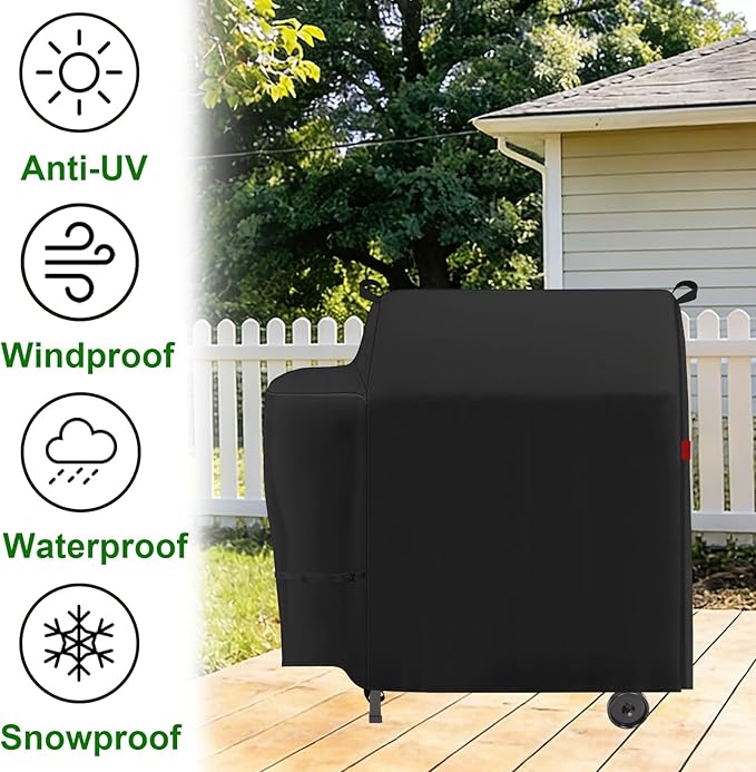 Grill Cover Fits Traeger Tailgater 20 Portable Pellet Grill (TFB30KLF),Outdoor Full-Length Heavy Duty Waterproof 600D BBQ Cover, Compared to Traeger BAC374