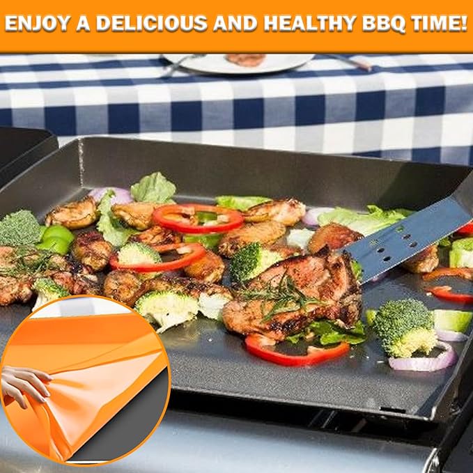 22 Inch Silicone Griddle Mat Cover for Blackstone, Heavy Duty BBQ Grill Silicone Mat for All Season Outdoor Use, Premium Food Grade Grill Buddy Mat, Reusable, Protective Cover