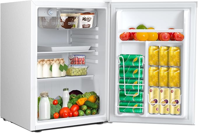 Electactic 2.56 Cu.ft Compact Refrigerator with Reversible Single Door, WHITE