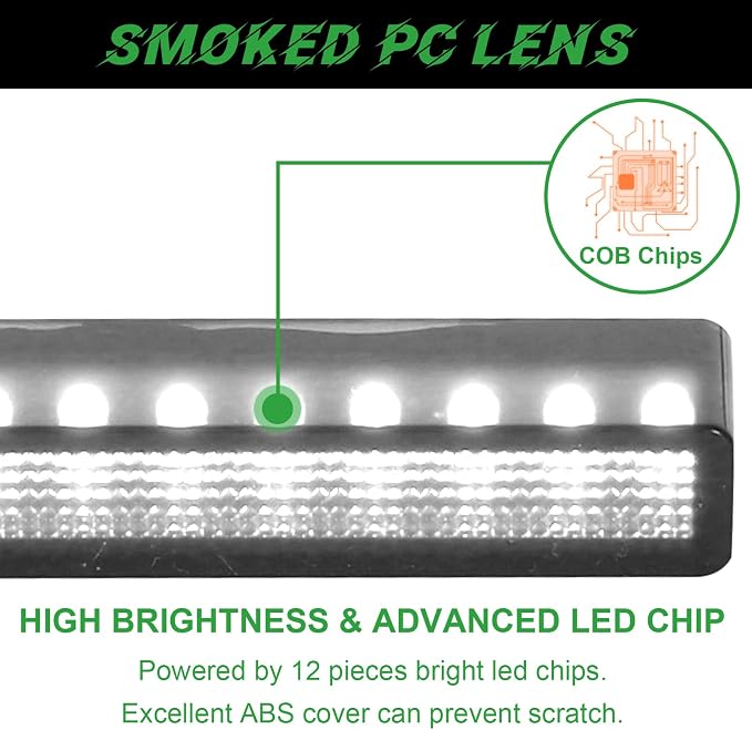 4PCS Front Grille Lights for Ford Ranger 2019-2026 White Light | Bright Bumper Grill Light Bar LED Running Lamps Fit for XL XLT Lariat Car Accessories