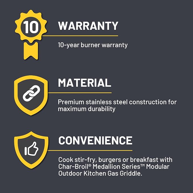 Charbroil Medallion Series Modular Outdoor Kitchen Gas Griddle, Stainless Steel - 463246318