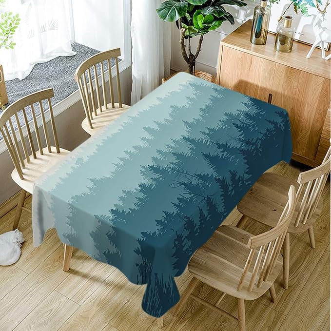Moslion Tablecloth Mountain Tree Nature Rectangle Tablecloth for Kitchen 60x104 Inch