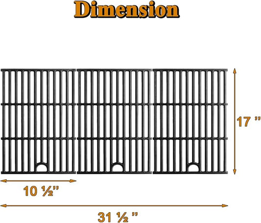 463229521 Grill Grates Replacement Parts for Charbroil Gas Grill Parts Performance 6 Burner G426-0005-W1 463259223 463229021 463228622 Cooking Grates Char Broil 463229521B Cast Iron Grill Grids