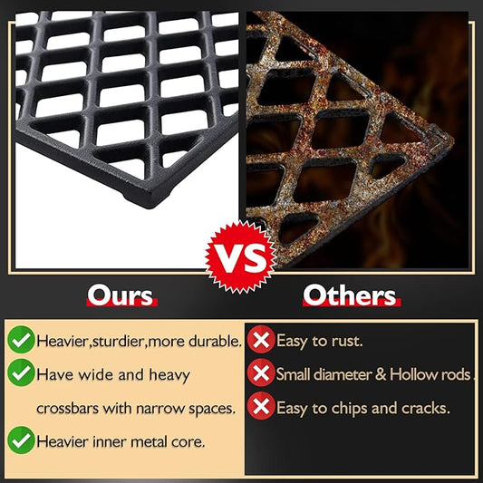 Grill Grate GR2210601-MM-00 Replacement Parts for Members Mark 5 Burner Gas Grill GR2210601-MM-00 Sam's Club Cooking Grids Cast Iron Grill Grates Broil King BBQ Rankam Grill Parts, 3 Pack