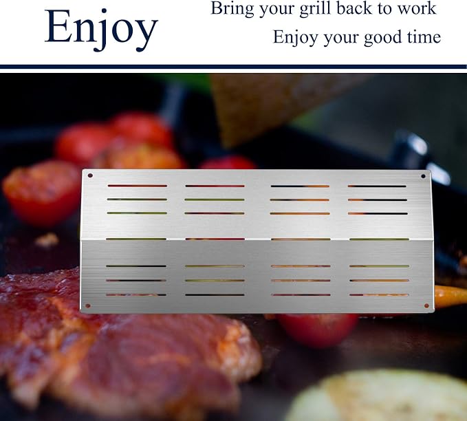BBQ Gas Grill Replacement Parts, Stainless Steel Grill Heat Plates Burner Cover Heat Shield Repair Kit for Charbroil 4632210, Grand Hall Y0202XCLP17, Bakers & Chefs, 17 1/16” x 7 5/8", 3-Pack