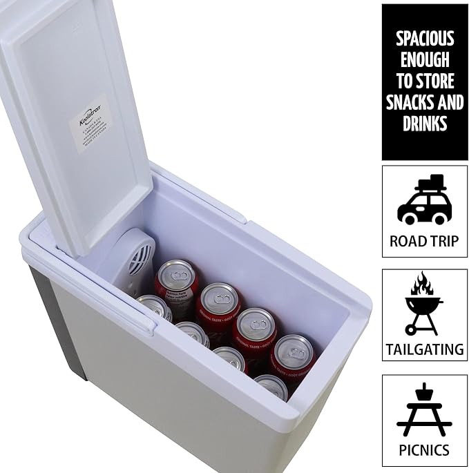 Koolatron 12V Iceless Cooler & Warmer – Portable 18 qt Electric Cooler/Nevera Portátil Eléctrica for Car Truck Camper Boat Hard Sided Mini Fridge for Camping Picnic Travel Lunch Food Drinks Office