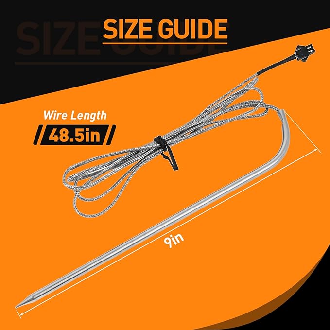 9907120027 1200 Watts Smoker Heating Element Kit & 9007080006 Meat Probe Replacement for Masterbuilt Digital Electric Smokers Series