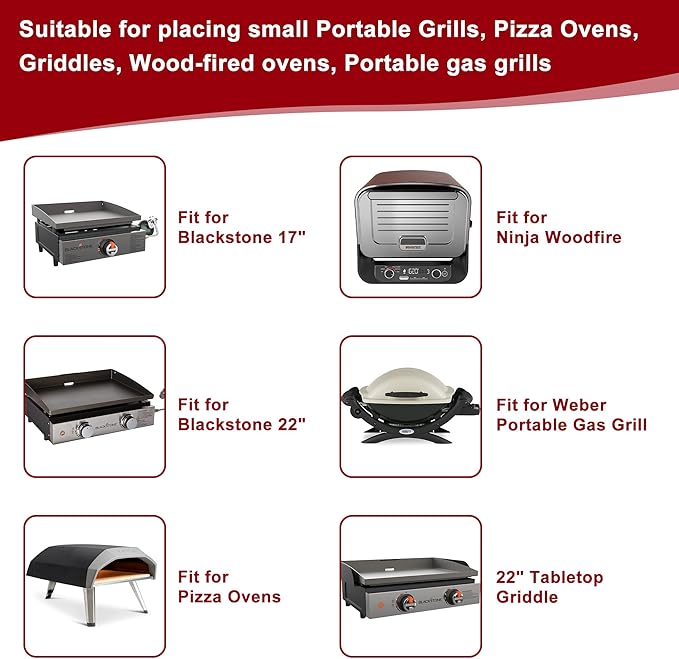 Outdoor Grill Cart Stainless Steel Pizza Oven Trolley Stand on Wheels Three-Shelf Movable Food Prep and Work Table Heavy Duty Grill Carts 31"×24"×35"