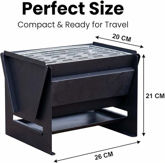 Portable Charcoal Grill – Foldable BBQ Grill –Tabletop Camping Grills for Outdoor,Backyard,Picnics– Camp Cooking Gear