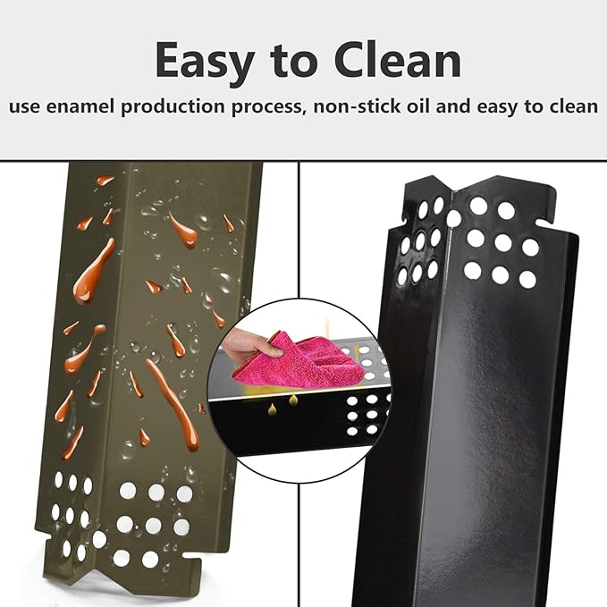 Grill Replacement Parts for Nexgrill 720-0830H, 4 Pack Grill Burner Tubes and Heat Plate Shields for Home Depot Nexgrill 4 Burner 720-0830H, Nexgrill 720-0864, 720-0864M Gas Grills