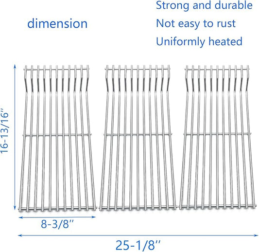 16.8" Stainless Steel Cooking Grates Replacement Parts for Broilmaster D3 G-3 G-3 EXPL G-3 EXPN G-3 TXPL G-3 TXPN P3 S3 U3 for Thermos 56036T Grids Gas Grill