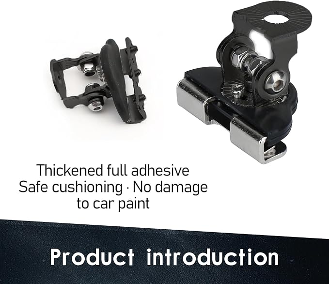 Pack-2 Car Grille Light Mount Base, Adjustable Metal Vehicle Roof Light Fixing Bracket, Universal Shock-Absorbing Automotive Hood Auxiliary Bracket Accessories for Truck SUV Car (Black)