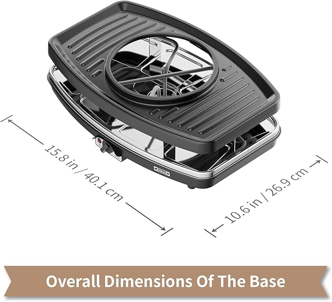 Electric Fondue Pot Sets, Electric lndoor Raclette Table Grill for 8 People, Adjustable Temperature Control and 8 Paddles, Perfect for Parties and Family Fun