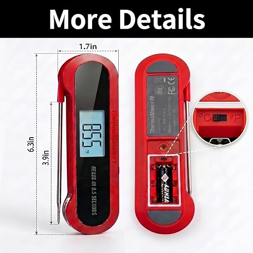 Professional 3X Faster 0.5sec Instant Read Meat Thermometer Digital, High Accuracy ±0.5°F, IP67 Waterproof, Auto Wake/Sleep & Rotate Display, NSF & NIST Certified, Backlight Fry Oil Candy Thermometer