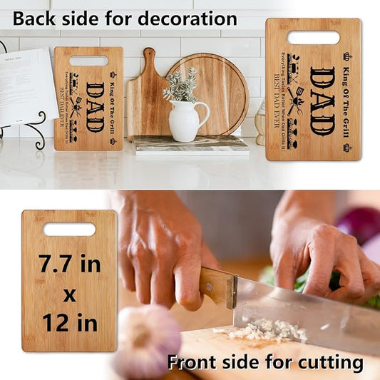 Dad Gifts for Father's Day, Grill Grilling Gift for Dad, BBQ Cutting Board, King Of The Grill, Best Dad Ever Gift for Father