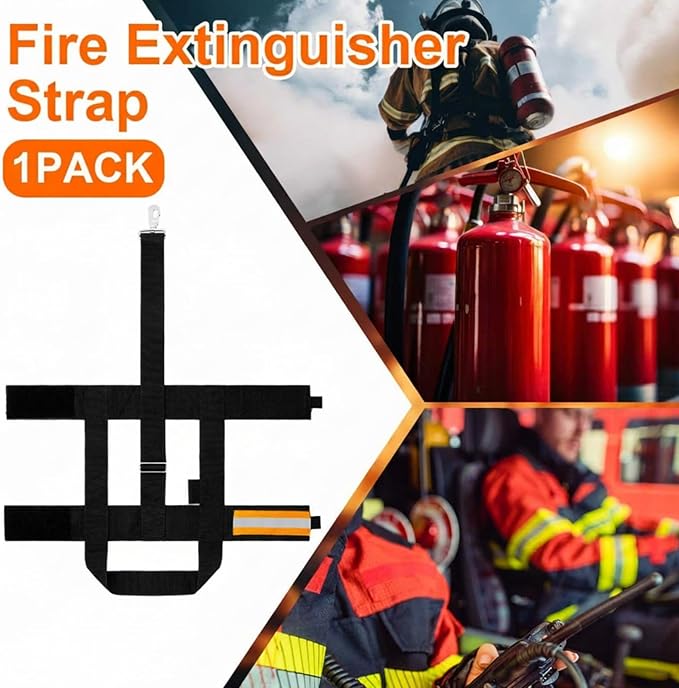 Shyyween 1 Pcs Adjustable Fire Extinguisher Carrying Strap Firefighter Gear Water Can Extinguisher Strap High-strength Nylon Webbing with Metal Buckle for Fire Safety (Orange)