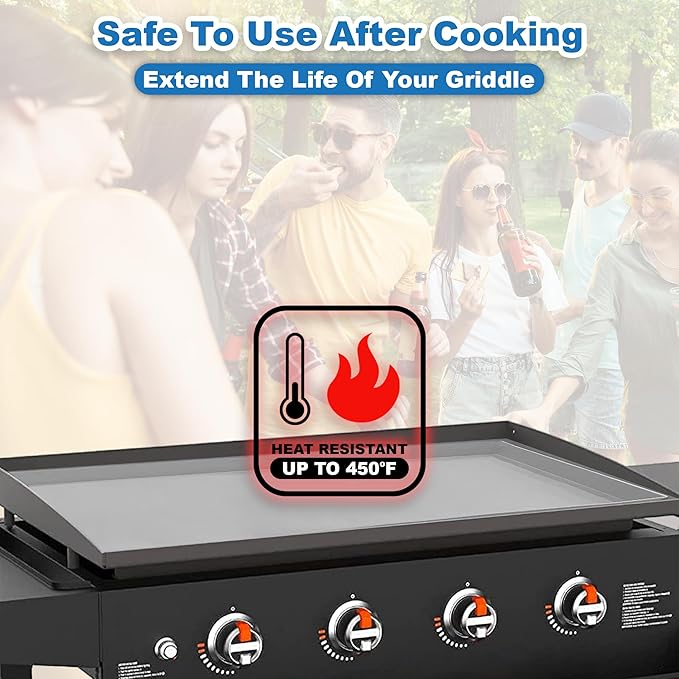Food-Grade Silicone Grill Mat - Griddle Cover for Blackstone, A Protective Layer for Your Griddle Surface, Essential Blackstone Mat Griddle Accessory (36 Inch, Gray)