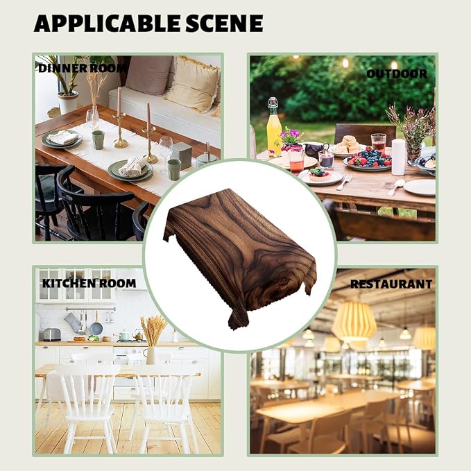 Wood Grain Decorative Rectangle Table Cloth Brown Vintage Walnut Wood Grain Rustic Rectangle Polyester Table Cloths Kitchen Table Cover for Dining BBQ Picnic Coffee Table 52" x 70" 4-6 Seats