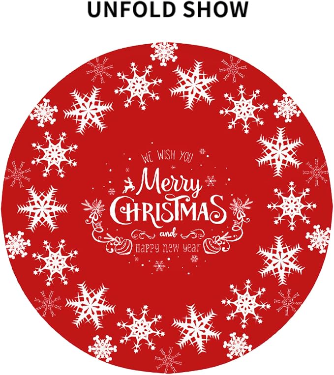 Merry Christmas Tablecloth Round 70 Inch Snowflake Tablecloth Waterproof Polyester Washable Table Cover with Winter Snowflake Pattern Table Cloth for Kitchen Dining Room Christmas Party Picnic Patio