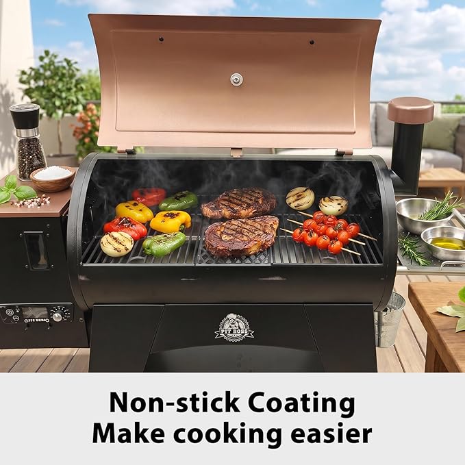 Utheer Cast Iron Cooking Grates for Pit boss Austin XL, Rancher XL, 1100pro Series, Traeger Pro Series 34, Traeger Texas Elite 34, Wood Pellet Smoker Grills Replacement Parts, 3 PCS