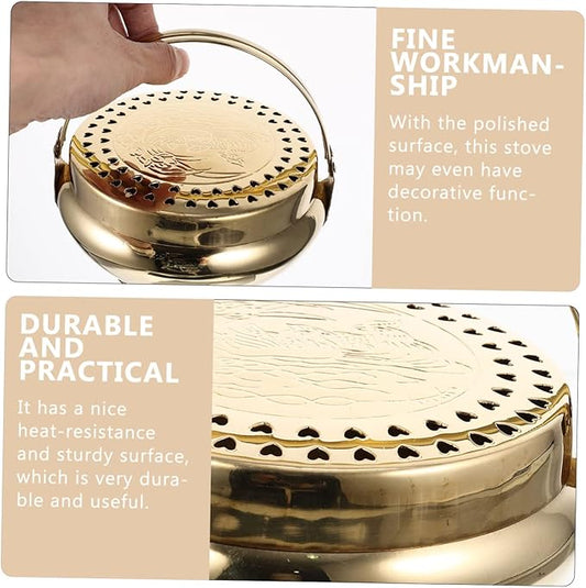 Happyyami Traditional Wedding Charcoal Burner Portable Bbq Stove Air Vents Home Heating Charcoal Grill for Barbecue Activities Durable Construction