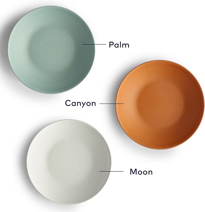 Year and Day Outdoor Set of 4 Unbreakable Lightweight Pasta and Dinner Bowls, Plant Based Material, Durable and Reusable, Canyon Terracotta, 8.25 Inch