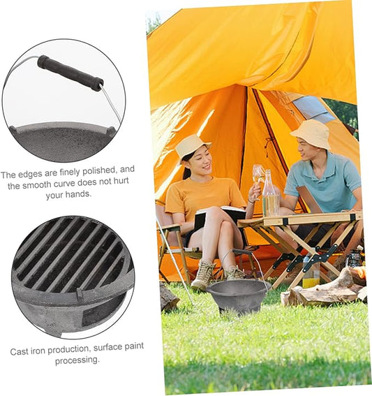 Portable Cast Iron Charcoal Stove Outdoor for Camping Picnics Backyard Cooking Sturdy Barbecue Tool for Charcoal Cooking Outdoor Events