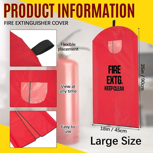 Amylove 2 Pcs Fire Extinguisher Cover 20-26 lb Heavy Duty Thickened Fire Protective Sleeve from Scuffs and Scratches Accessories 18" W x 35" L