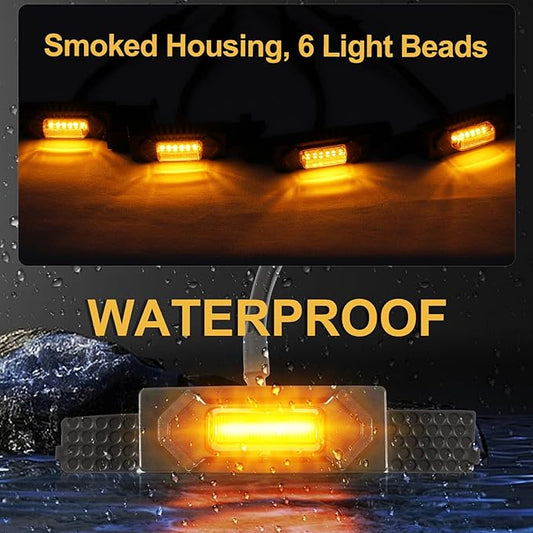 Led Grill Grille Lights for 2021 2022 2023 2024 Toyota 4Runner Sr5 Limited Trd-pro sport off-road Front Grill Lights Raptor lights for toyota 4Runner grill Emblems (Yellow)