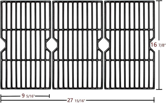 Hongso 16 7/8" Polished Porcelain Coated Cast Iron Grill Grates 463436215 Replacement for Charbroil 463420508 463440109 463439915 463434313 461471717 463436214 Thermos 461442114 Grill Models, 3-Pack
