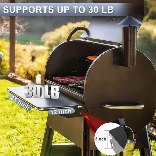 KEESHA BAC362 Folding Front Shelf for Traeger Pro 22, Pro 575, Ironwood 650, Century 22, Mesa 22, Eastwood 22 Pellet Grills, Heavy-Duty Grill Accessories Replacement for Food Prep and Storage, 25 x 12