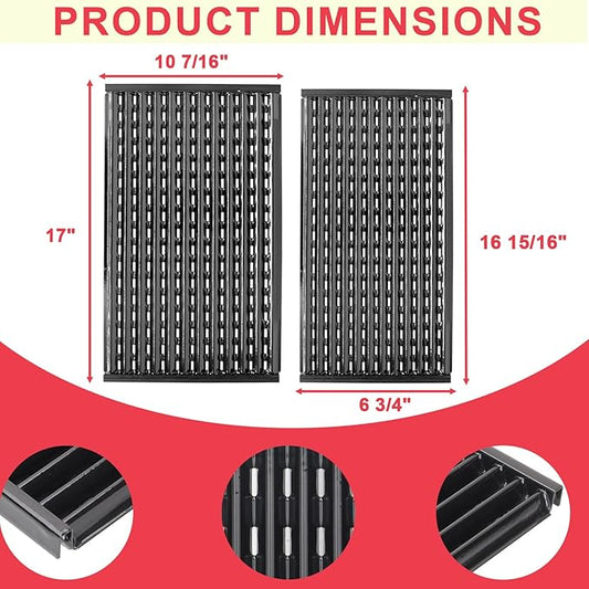 17 inch Infrared Grill Grates for CharBroil G327-1000-W1 G327-1100-W1 Performance Tru Infrared Grill Replacement Parts, Char-broil 463465022 463468021 463468421 463655421 463655621 Grill Parts, 2 PCS