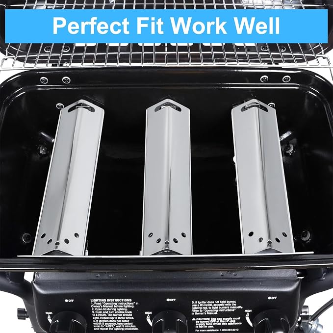 Replacement Grill Parts for Expert Grill XG10-101-002-02 3 Burner Gas Grill, Stainless Steel Heat Plates for 3 Burner Walmart Expert Grill Model, 3-Pack