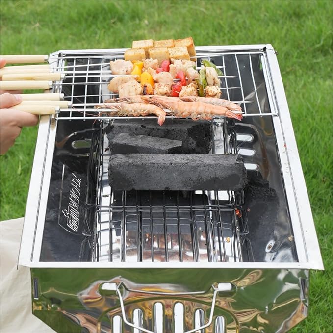 Charcoal Grills Stainless Steel Barbecue Grill Charcoal Grill BBQ Carbon Grill Outdoor Folding Portable Barbecue Grill Outdoor Grill