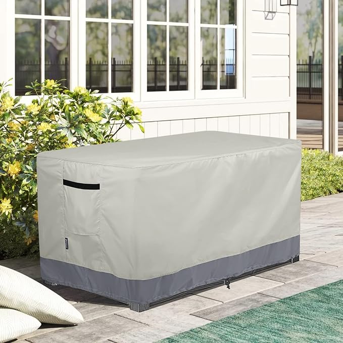 Patio Deck Box Cover Waterproof Outdoor Rectangular Storage Bench Cover 52L x 28W x 26H inch