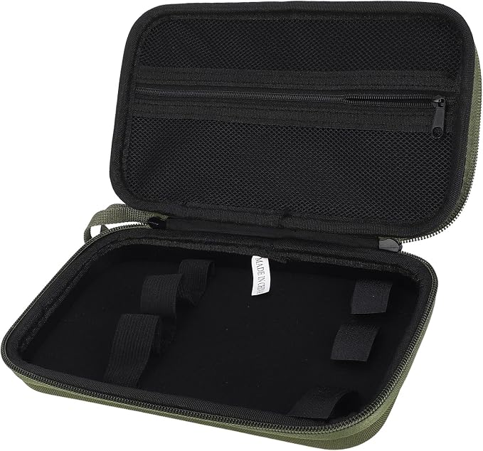 Dan&Dre EVA Shockproof Portable Camping Grill Flashlight Box/Cover with Large Capacity, Fixing Strap, Lightweight for Outdoor Activities, Camping, BBQ, Hiking (Army Green)