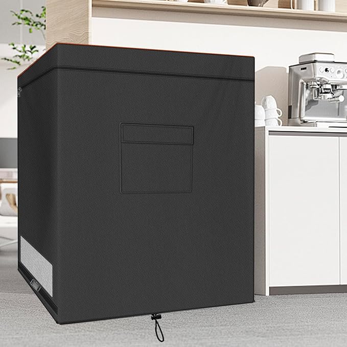 Chest Freezer Cover, Waterproof 420D Oxford Protective Outdoor Indoor Refrigerator Dust Cover with Zipper Fits 7.0 Cubic Feet Deep Freezer 38"L x 23"W x 34"H (Only Cover)