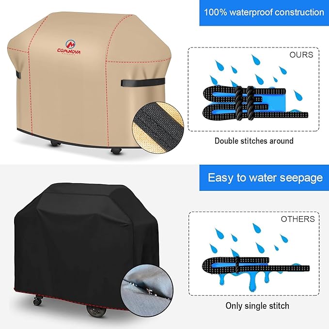 Comnova Grill Cover 30 Inch - 7105 BBQ Covers for Weber Spirit 210 Gas Grill Heavy Duty and Waterproof, Barbecue Cover for Weber Spirit E-210 Grill with Side Trays Fold Down (NOT Fit Spirit II E-210)