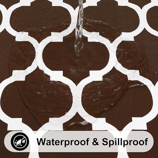 Smiry Rectangle Table Cloth Cover, Waterproof Vinyl Tablecloth with Flannel Backing for Rectangle Tables, Wipeable Spillproof Plastic Tablecloths for Dining, Camping and Indoor (60"x120", Coffee)