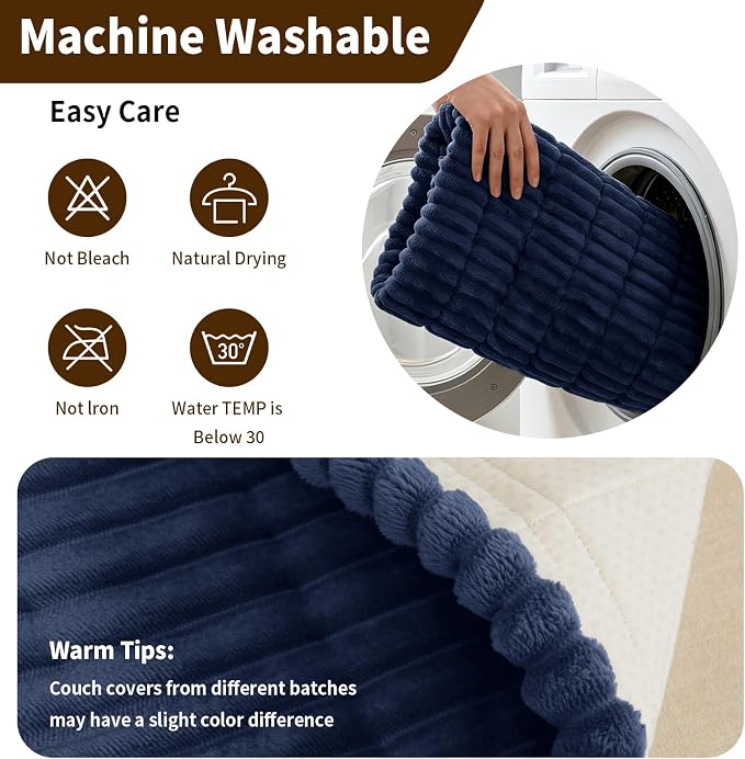 Leakproof Couch Cover for Dogs, Non Slip Washable Sofa Protector | Stain-Resistant Window Seat Cushions Chair Mat Car Seat Cover for Kids Pets (NavyBlue 27.6" x 82.7")