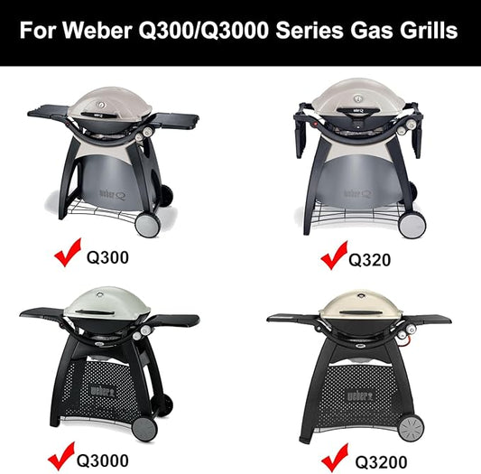 7646 7584 Replacement Cooking Grates for Weber Q300 Q320 Q3000 Q3200 Series Gas Grills, Matte Cast Iron Cooking Grate Replacement Parts for Weber 7646 7584
