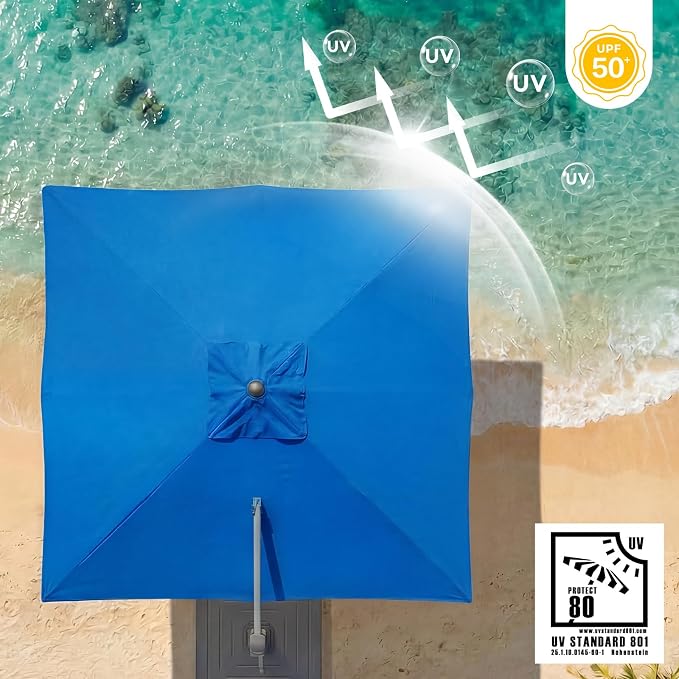 COWVIE Umbrella Canopy Replacement for 8 Ribs Patio Umbrella, Outdoor Table Parasol Replacement for Yard, Canopy Only