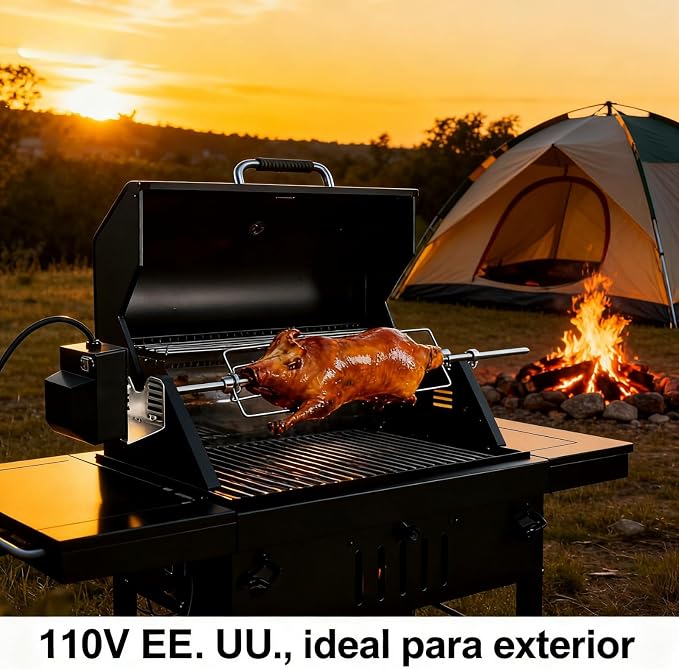 Rotisserie Grill Kit, Rostizador Para Asador Heavy Duty 304 Stainless Steel 15Kg 2.5Rpm Automatic Rotating Bbq, Rostizador Para Asador Ber For Backyard Camping Suckling Pig Chicken Sheep (Us Plug