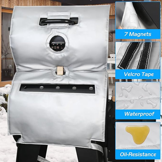 Lexington Insulated Cover for Pit Boss 500 Series Grill Thermal Insulation Blanket Navigator Sportsman 540 550 Wood Pellet Smoker Replacement Parts Pitboss PB500NX PB500SP PB550G Accessory