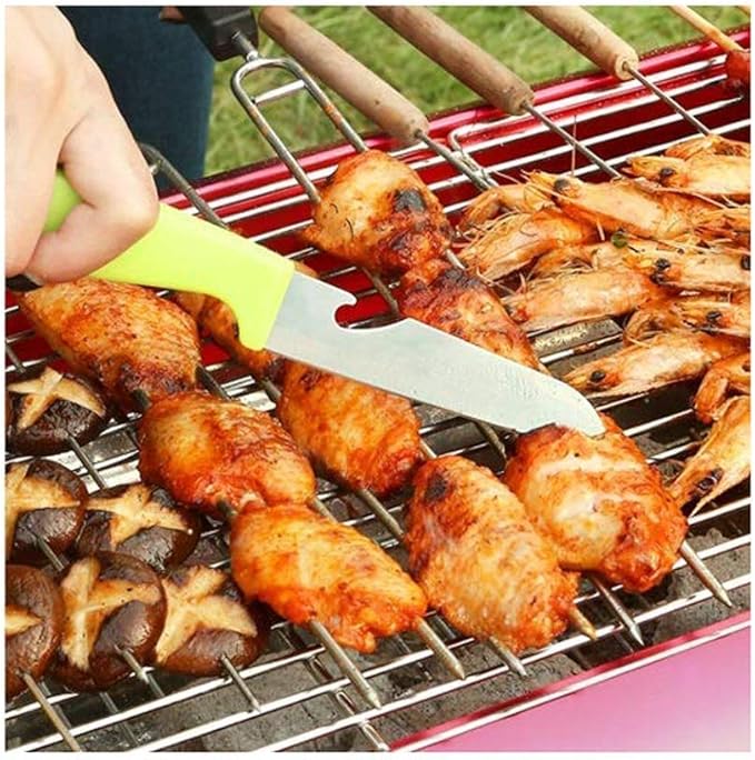 Barbecue Grill Stainless Steel Charcoal Barbecue Shelf, Outdoor Picnic Barbecue, Camping, Terrace Backyard Cooking, Three Colors Available