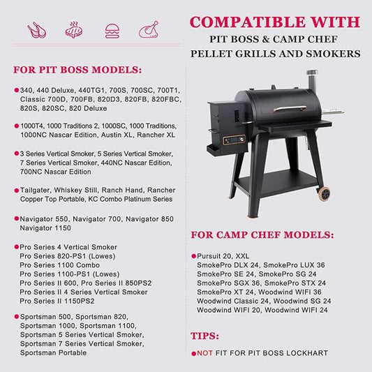 2 Pack Hot Rod Ignitor Compatible with Pit Boss & Camp Chef Wood Pellet Grill, Heating Element Kit Comes with 2pc Fuses
