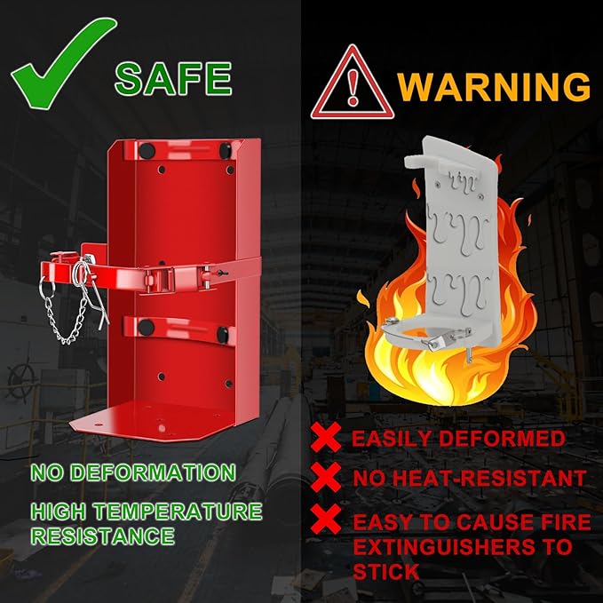 Heavy Duty Vehicle Bracket,Fire Extinguisher Brackets&Mounts-St12 Steel Red, Fit 10lb Dry/5lb Co2 Extinguisher-for School,Garage,Vehicle,Boat,Truck Generic Replacement for 809 by amerex